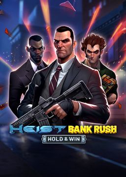 Suspenseful and adrenaline-fueled image of the Heist Bank Rush game, depicting the high-stakes excitement of a daring bank robbery.